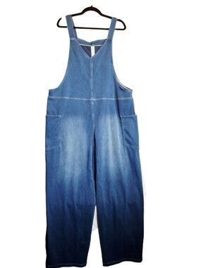 HALARA Blue Denim Women’s Overalls Sz XL Stretchy Country Boho